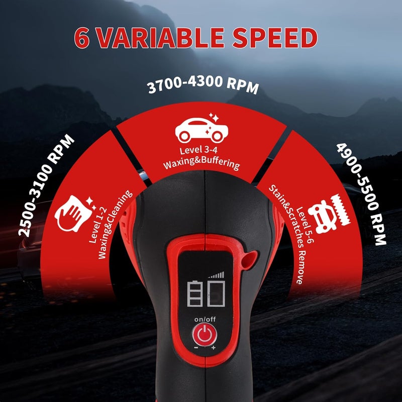 Alrigon Cordless Car Buffer Polisher for Milwaukee m18 Battery, Power Polisher for Car Detailing/Polishing/Waxing(Battery Not Included) - Image 3